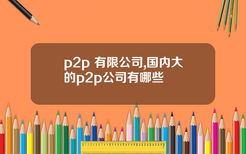 p2p 有限公司,国内大的p2p公司有哪些